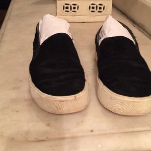 Vince black cow hair sneakers